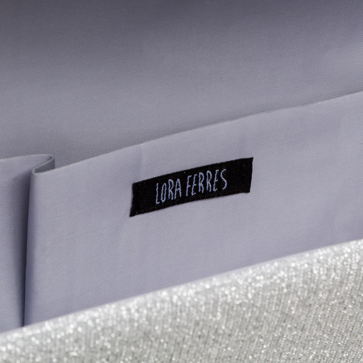 Clutch argento con glitter da donna Lora Ferres - Image 4