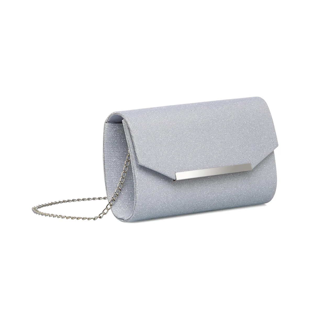 Clutch argento con glitter da donna Lora Ferres - Image 3