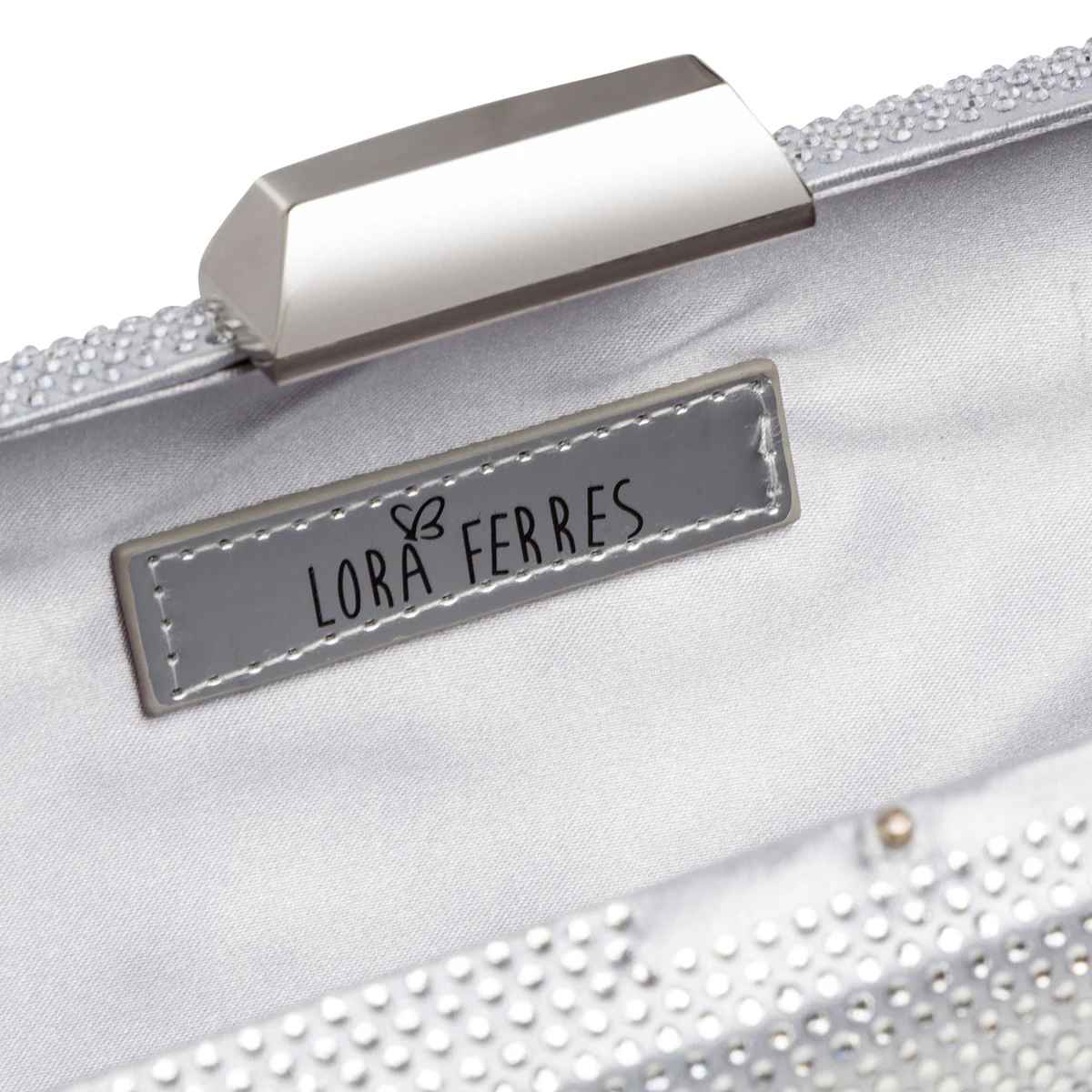 Clutch argento con strass da donna Lora Ferres - Image 3