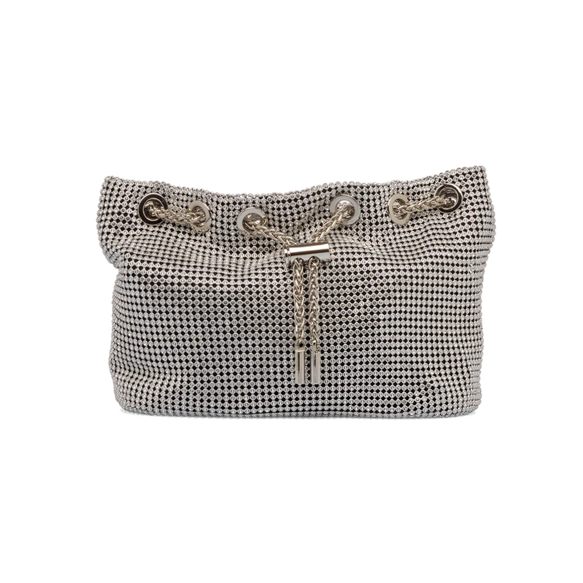Clutch argento da donna con strass Lora Ferres