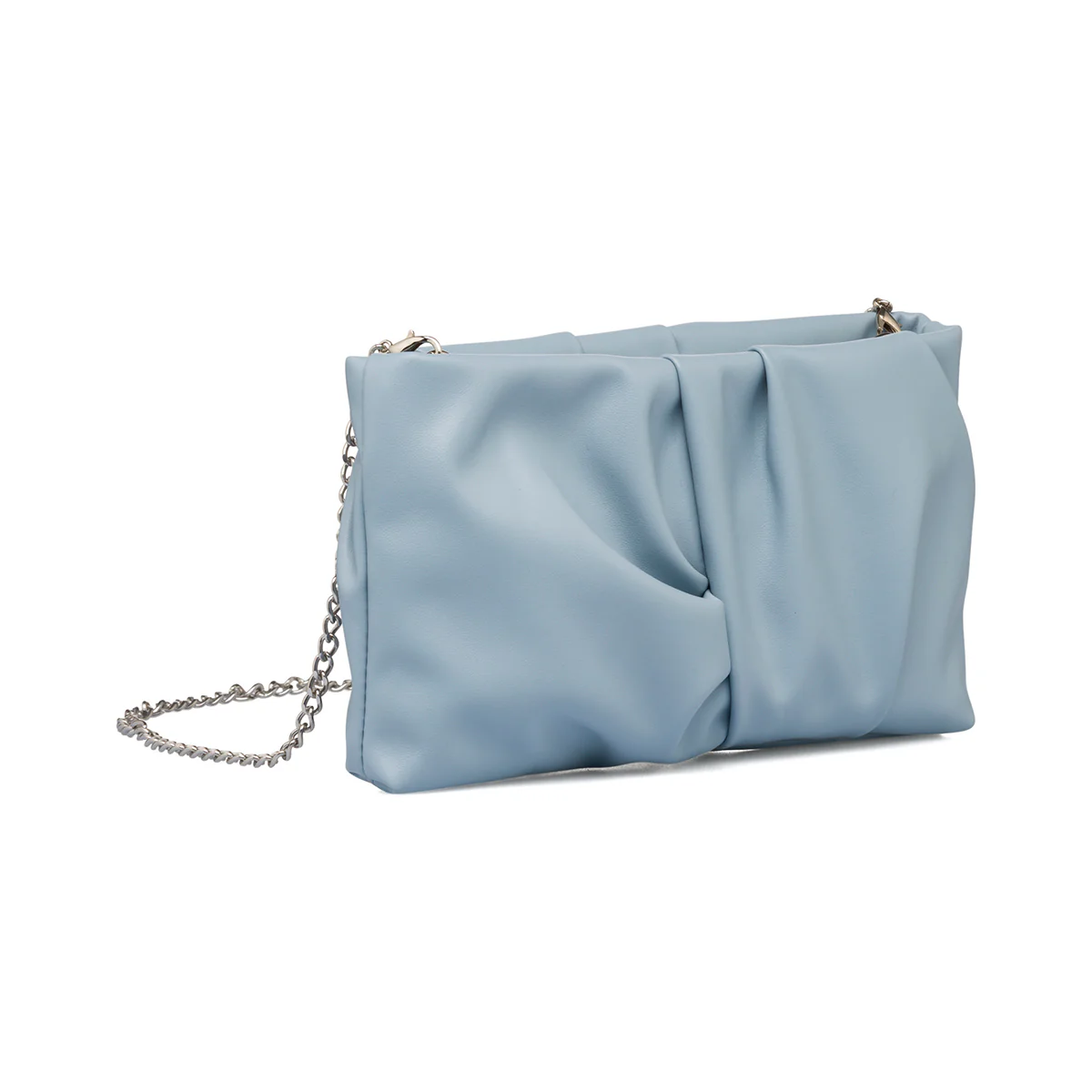 Clutch azzurra effetto arricciato da donna Lora Ferres - Image 2