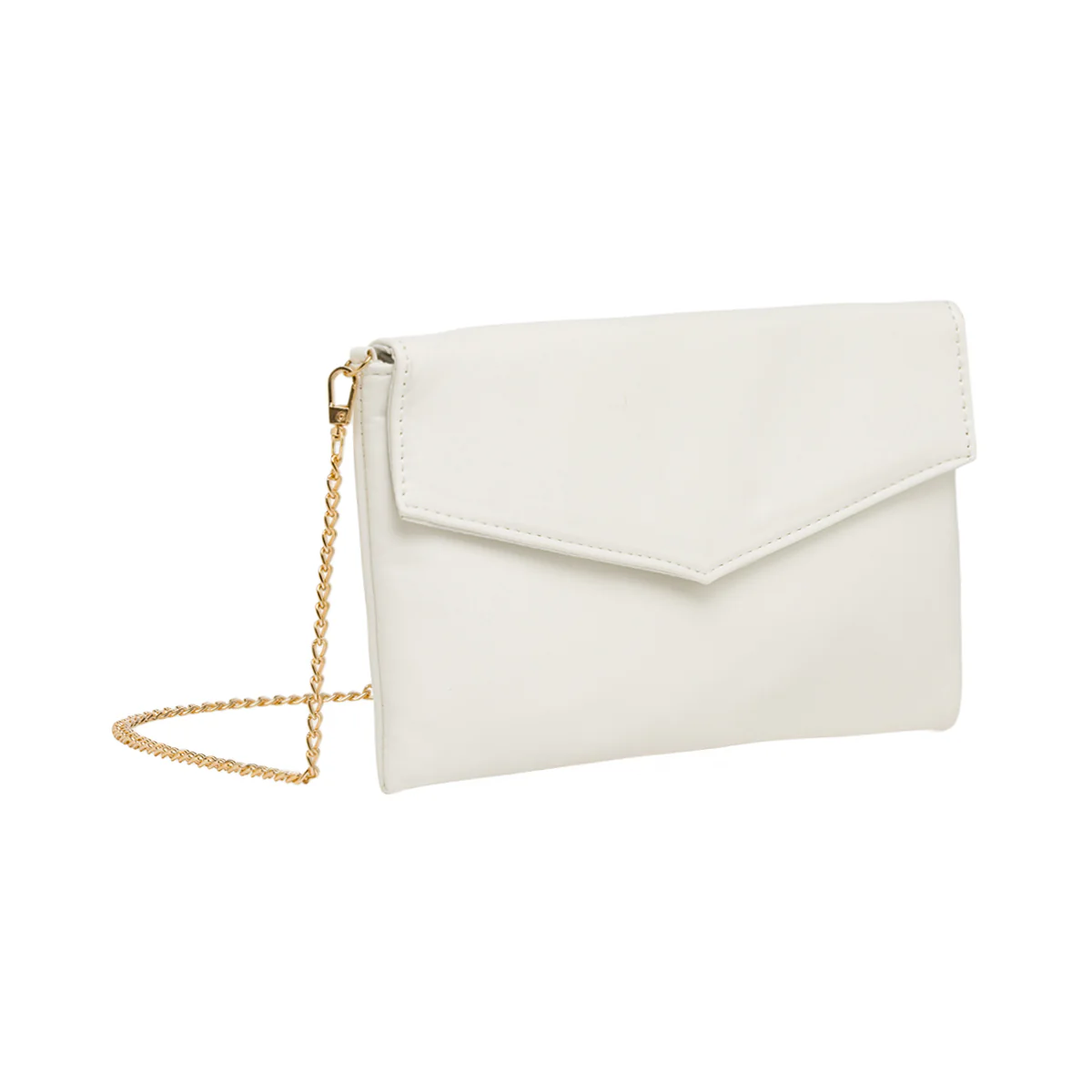 Clutch Bianca da Donna con tracolla a catena oro Lora Ferres - Image 2