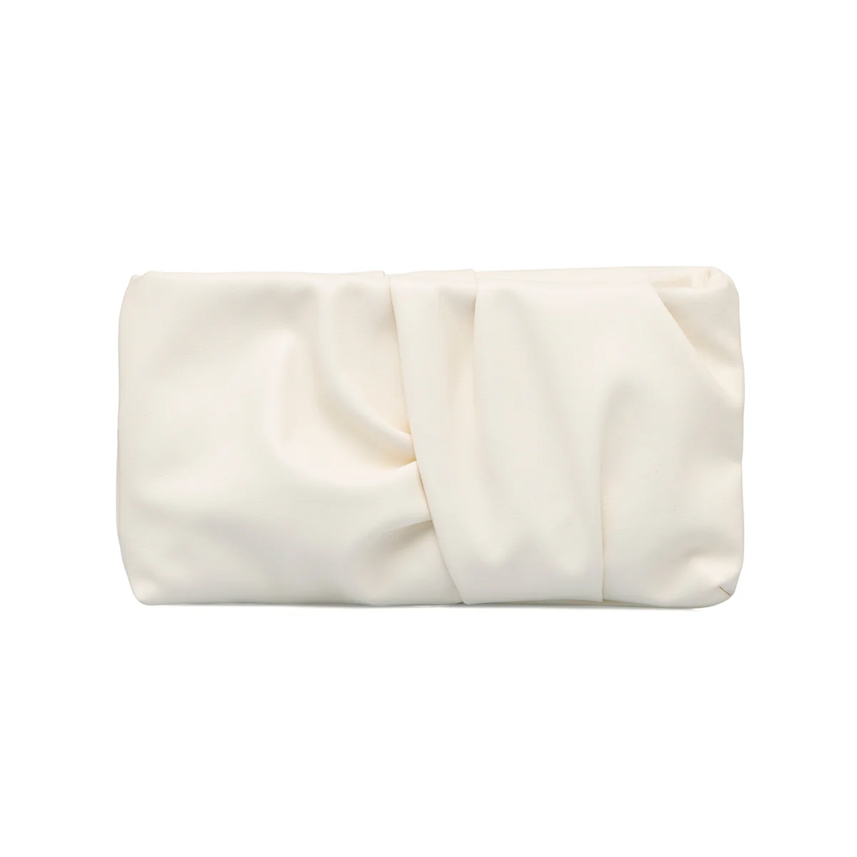 Clutch bianca off-white effetto arricciato da donna Lora Ferres