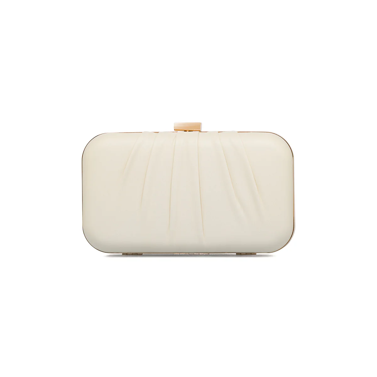 Clutch bianca off-white effetto arricciato da donna Lora Ferres