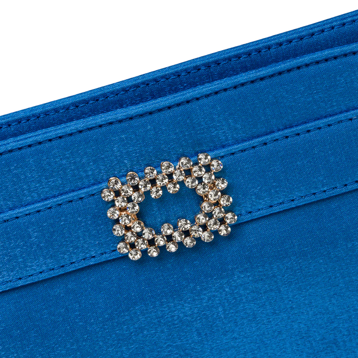 Clutch blu in raso da donna con strass Romeo Gigli Milano Zak - Image 4