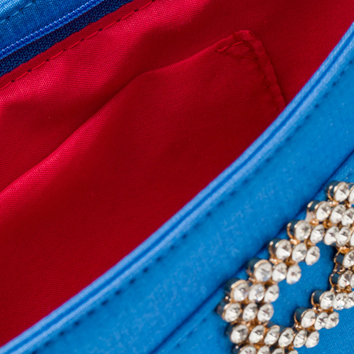 Clutch blu in raso da donna con strass Romeo Gigli Milano Zak - Image 7