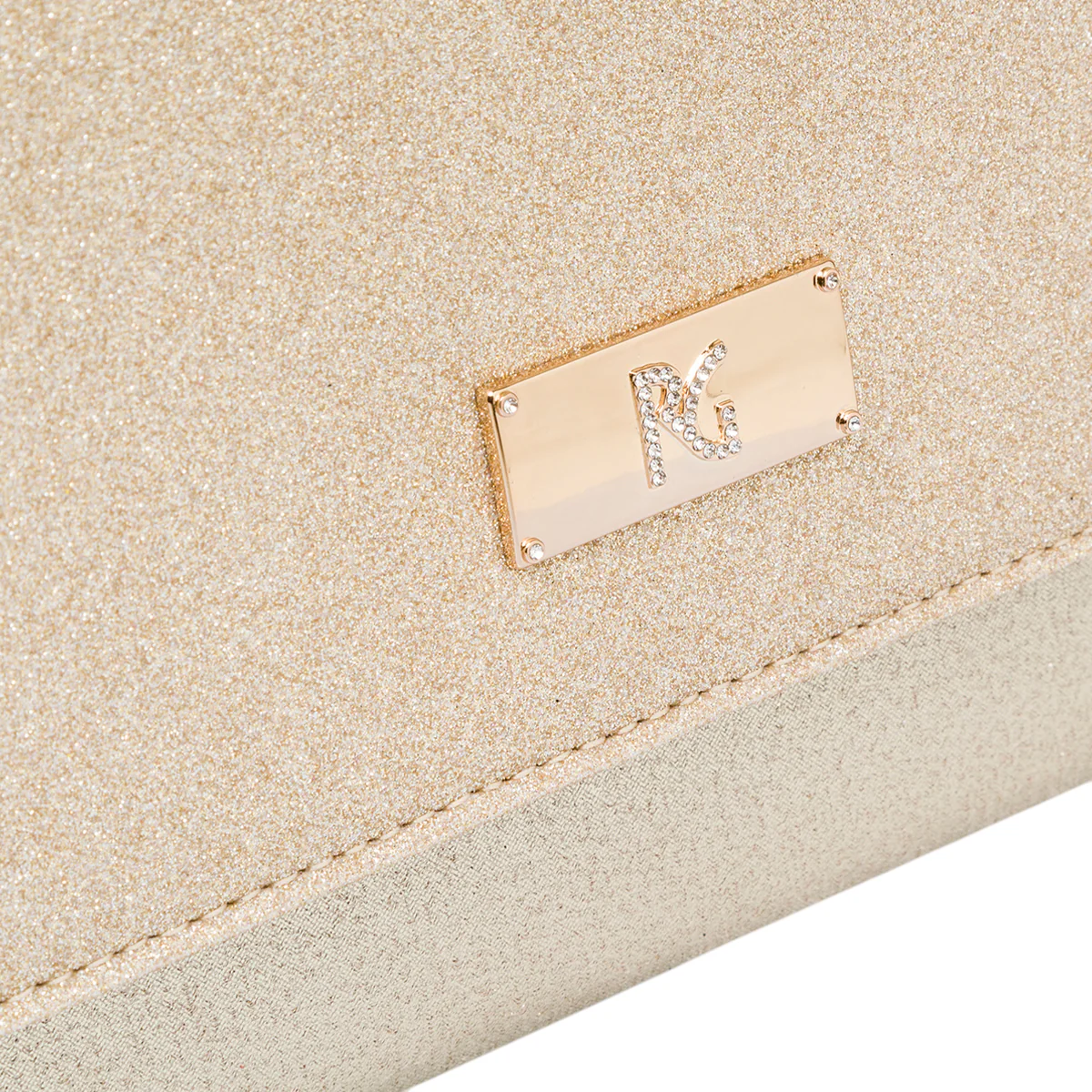 Clutch champagne glitterata da donna Romeo Gigli Milano Uliana - Image 4