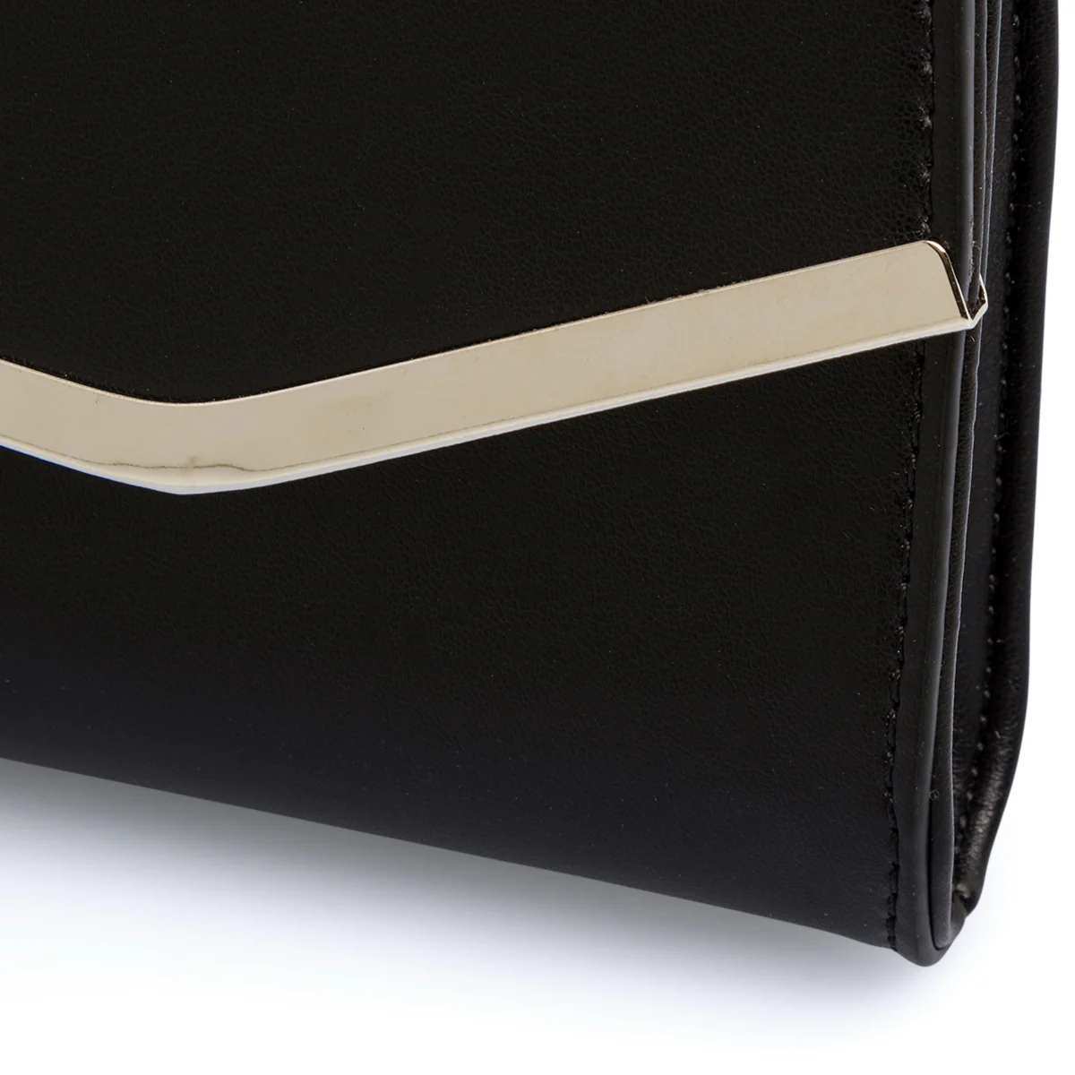 Clutch da donna nera con dettaglio in metallo frontale Lora Ferres - Image 3