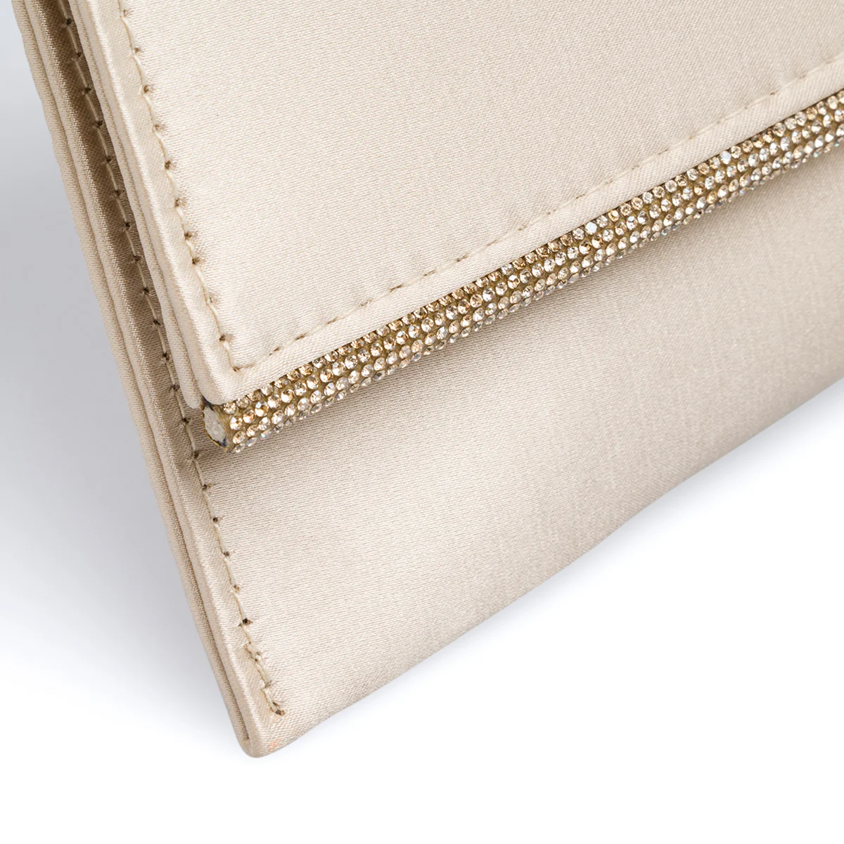 Clutch da donna platino in raso con strass Romeo Gigli Milano Stacey - Image 4