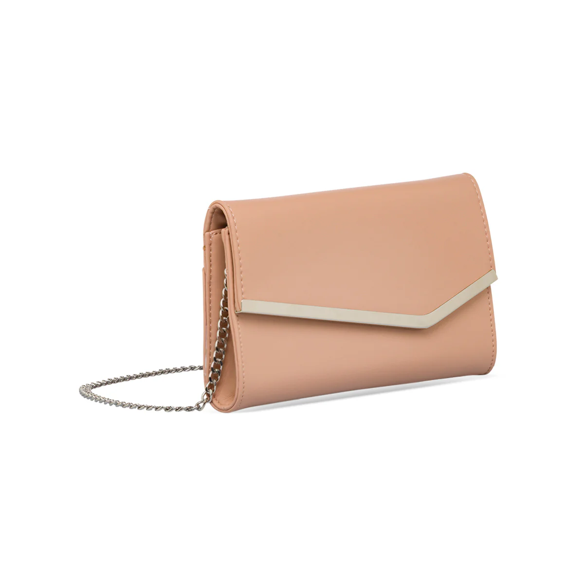 Clutch da donna rosa con dettaglio in metallo frontale Lora Ferres - Image 2