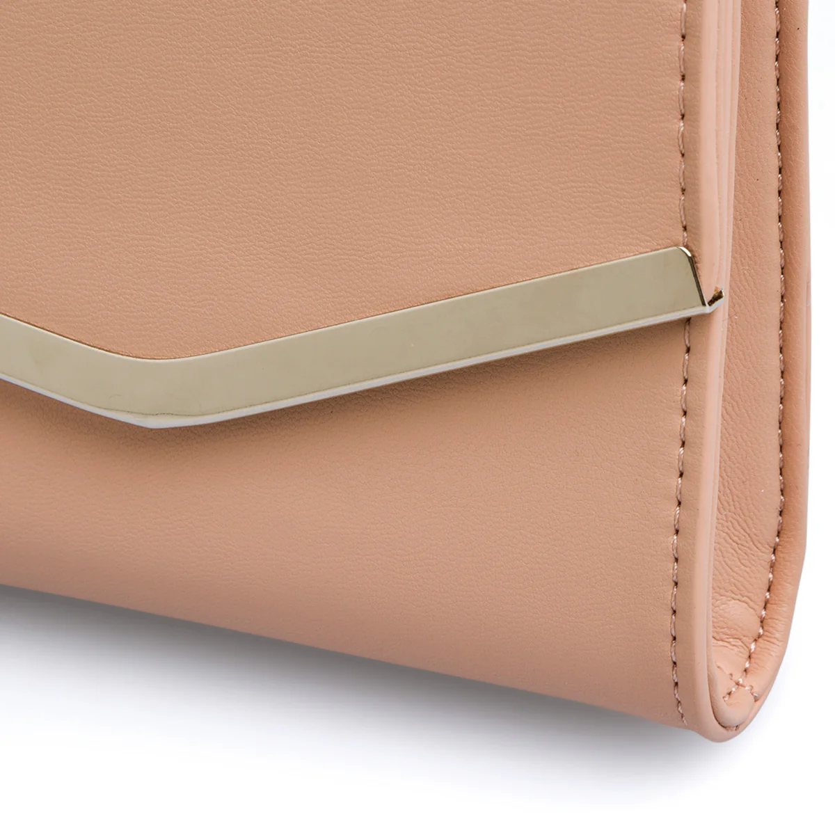 Clutch da donna rosa con dettaglio in metallo frontale Lora Ferres - Image 3