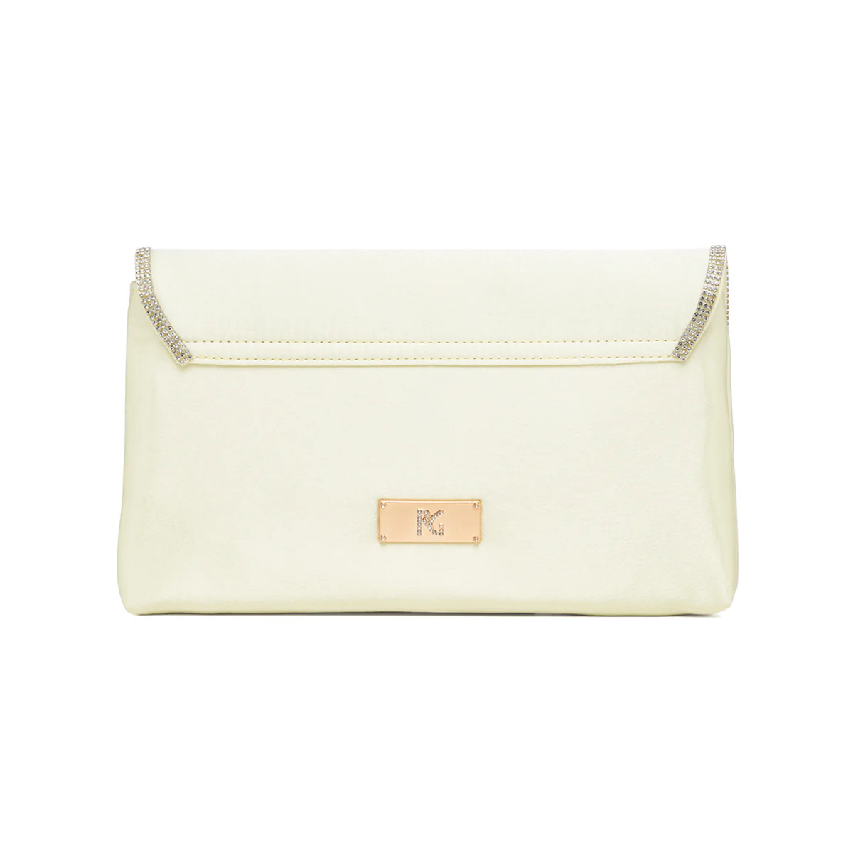 Clutch gialla in raso da donna con strass Romeo Gigli Milano Yuri - Image 2