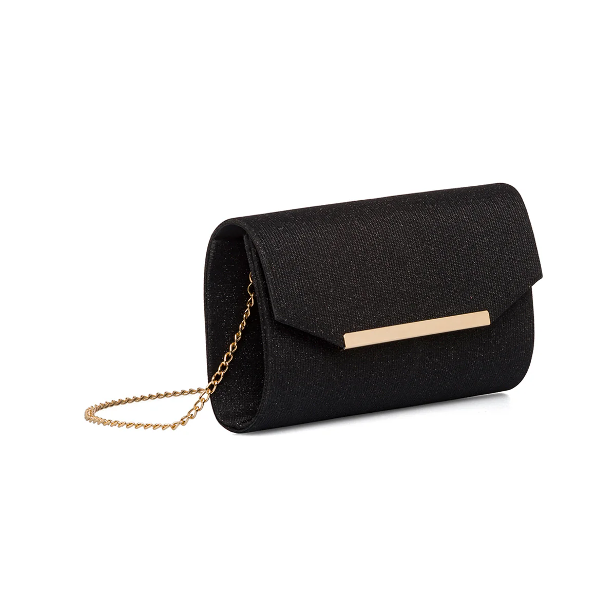 Clutch nera con glitter da donna Lora Ferres - Image 3