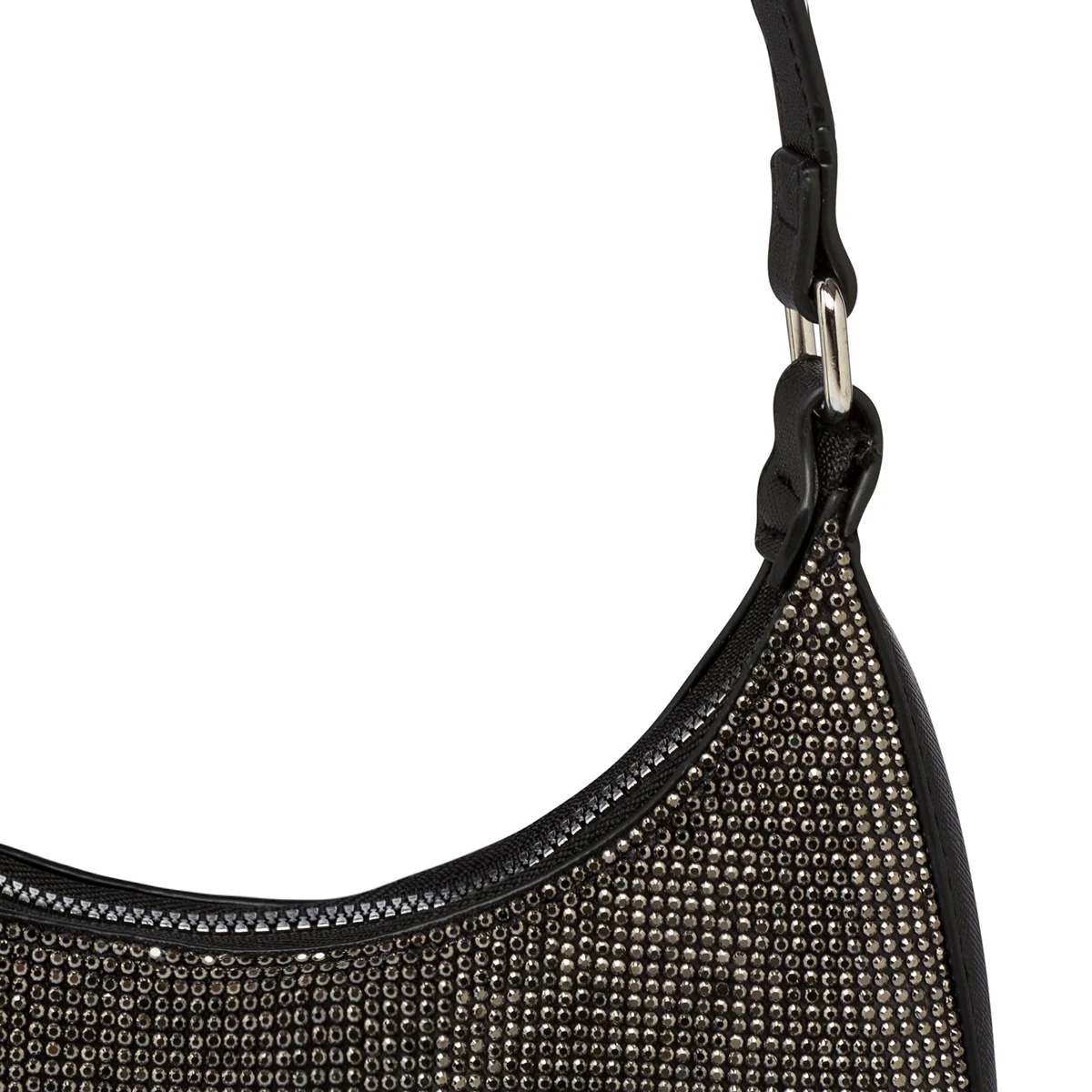 Clutch nera da donna con strass Lora Ferres - Image 3