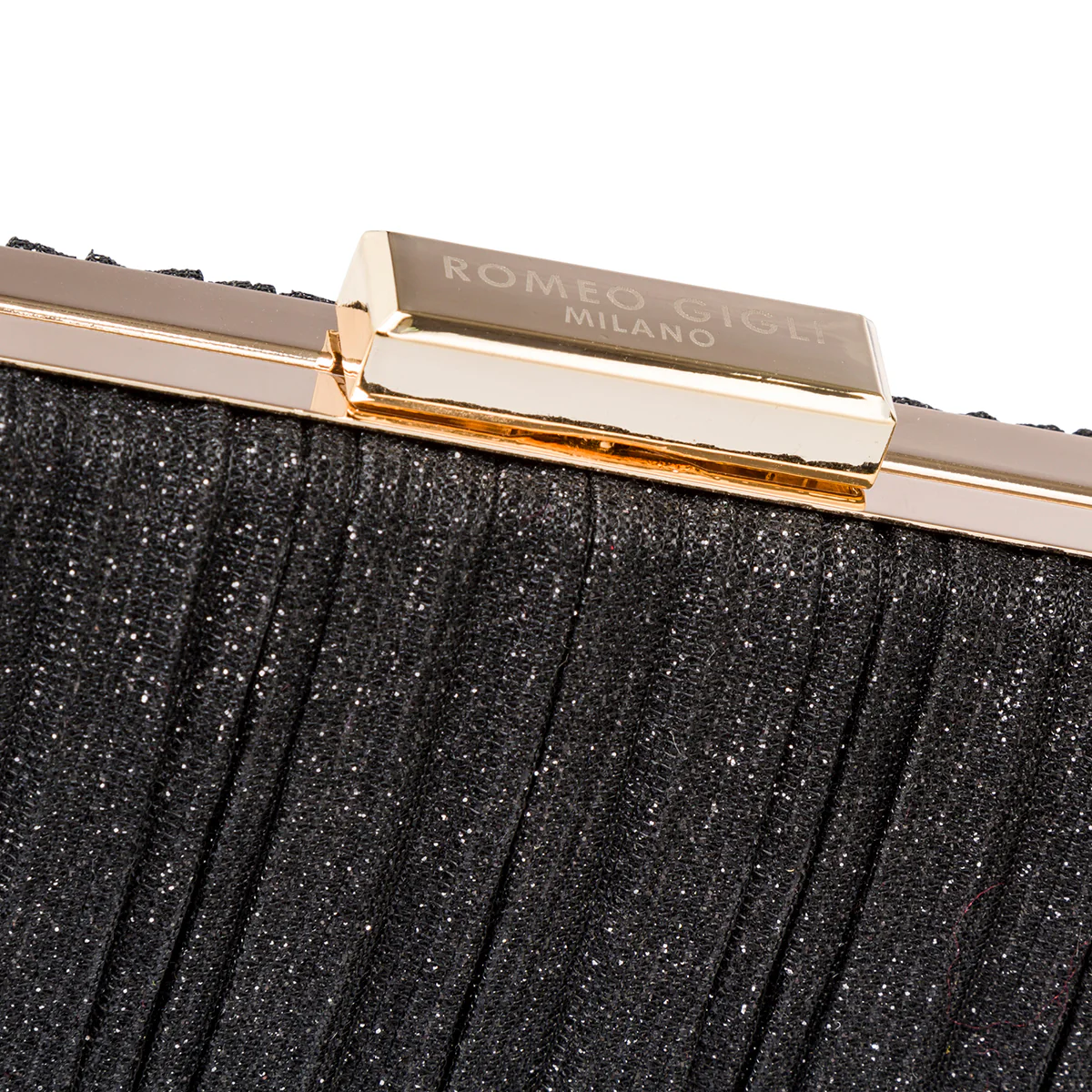 Clutch nera glitterata da donna Romeo Gigli Milano Eleos - Image 3