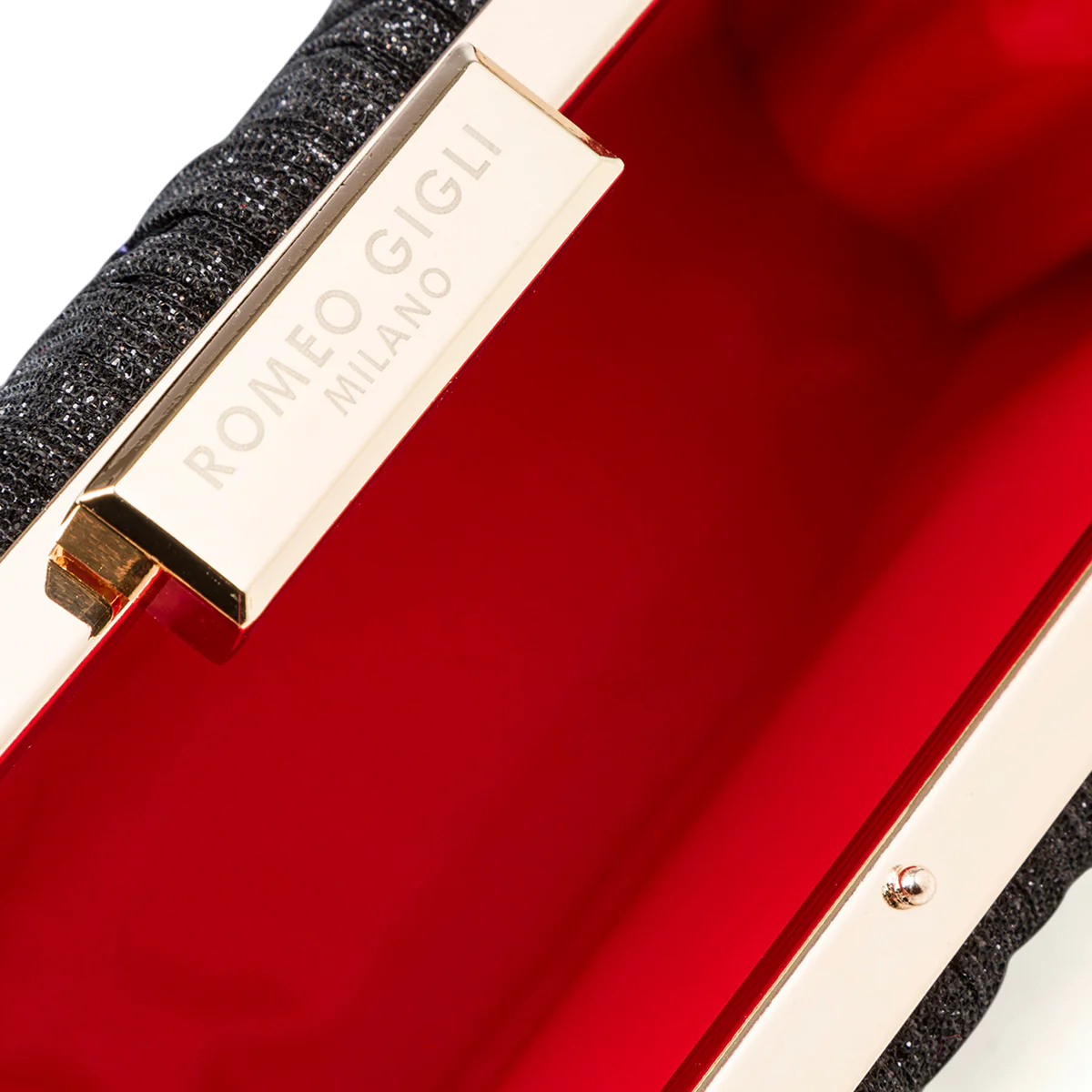 Clutch nera glitterata da donna Romeo Gigli Milano Eleos - Image 5