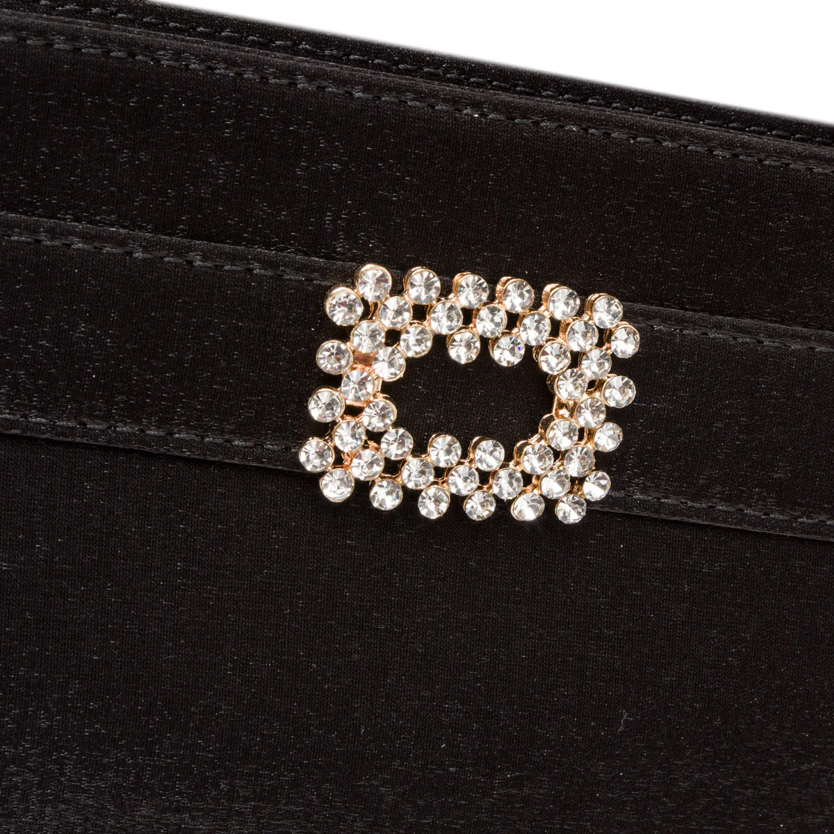 Clutch nera in raso da donna con strass Romeo Gigli Milano Zak - Image 5
