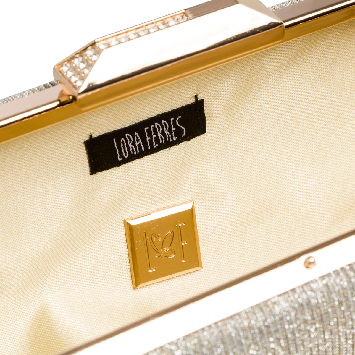 Clutch oro con glitter da donna Lora Ferres - Image 3