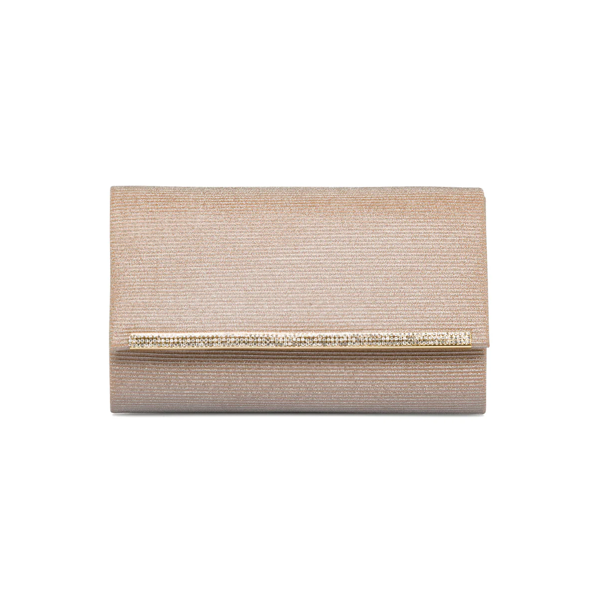 Clutch oro rosa con glitter e strass da donna Lora Ferres