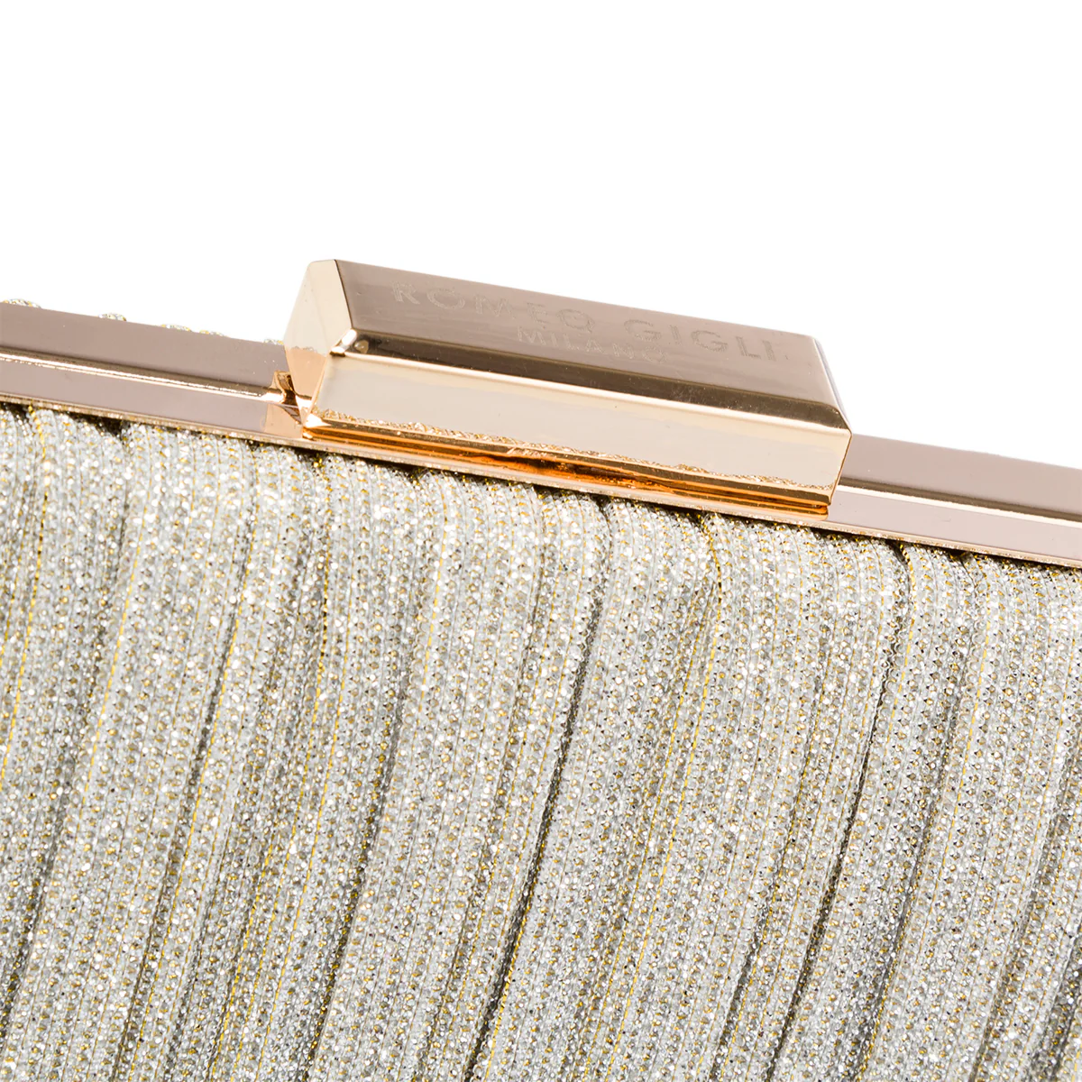 Clutch platino glitterata da donna Romeo Gigli Milano Eleos - Image 3