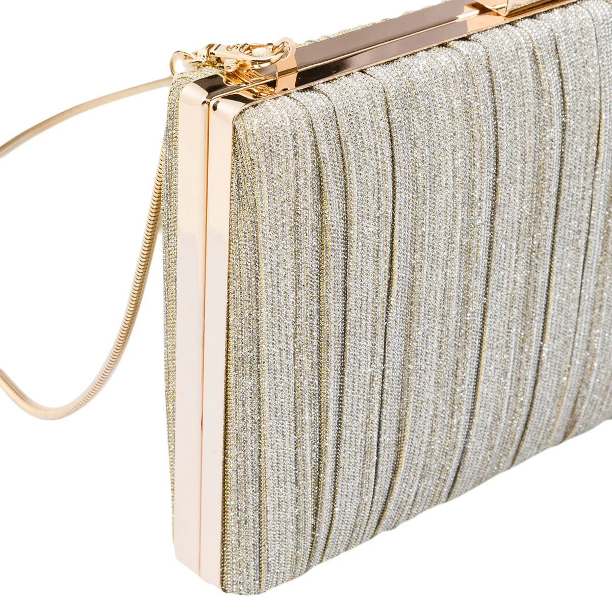 Clutch platino glitterata da donna Romeo Gigli Milano Eleos - Image 4