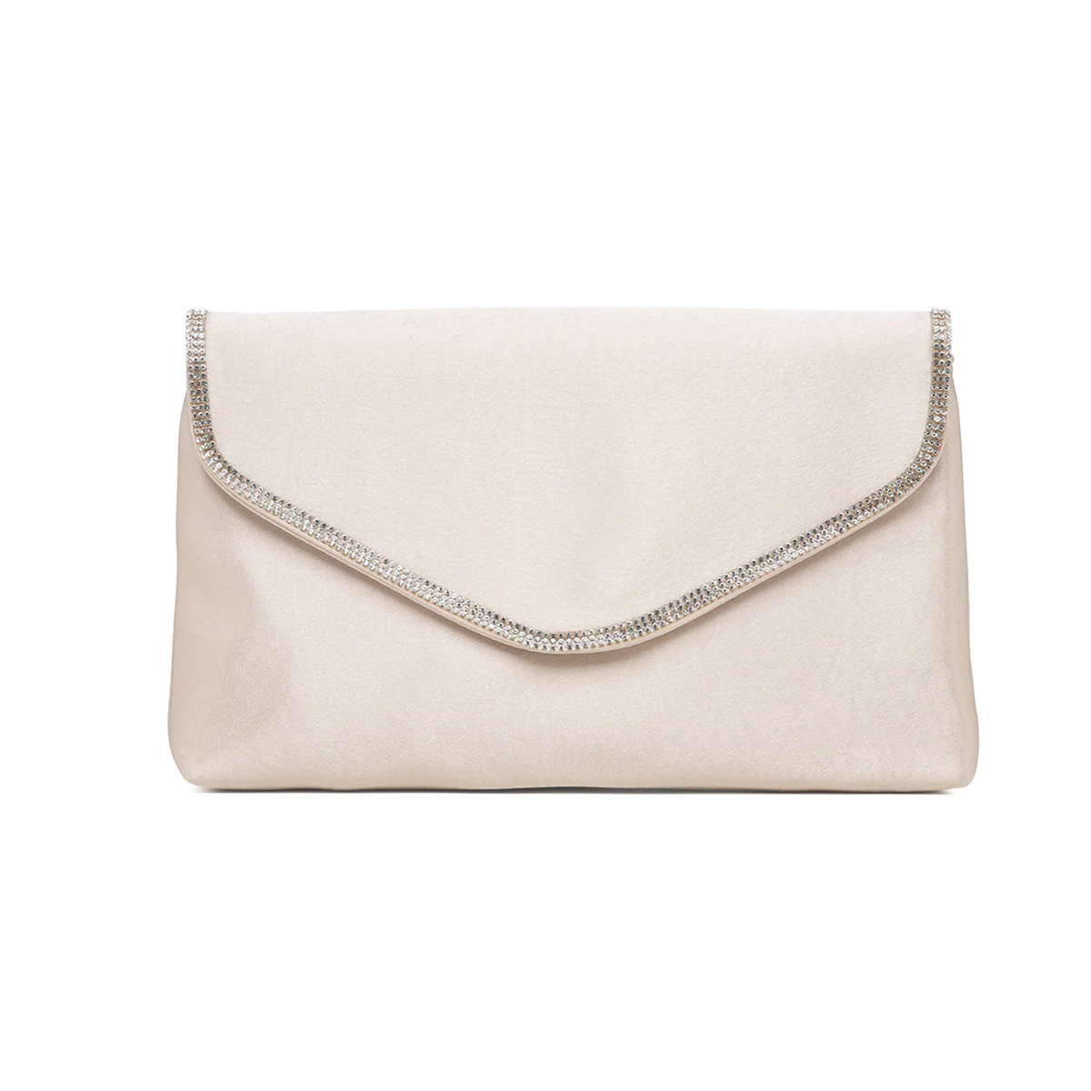 Clutch platino in raso da donna con strass Romeo Gigli Milano Yuri