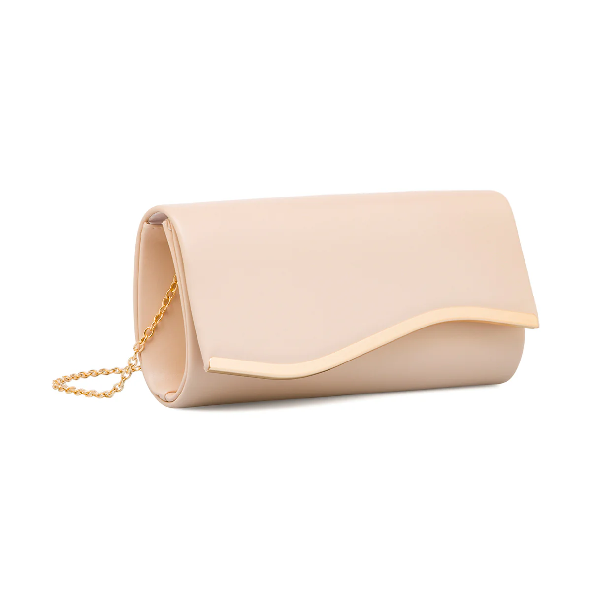 Clutch rigida Nude da donna con inserto in metallo frontale Lora Ferres
