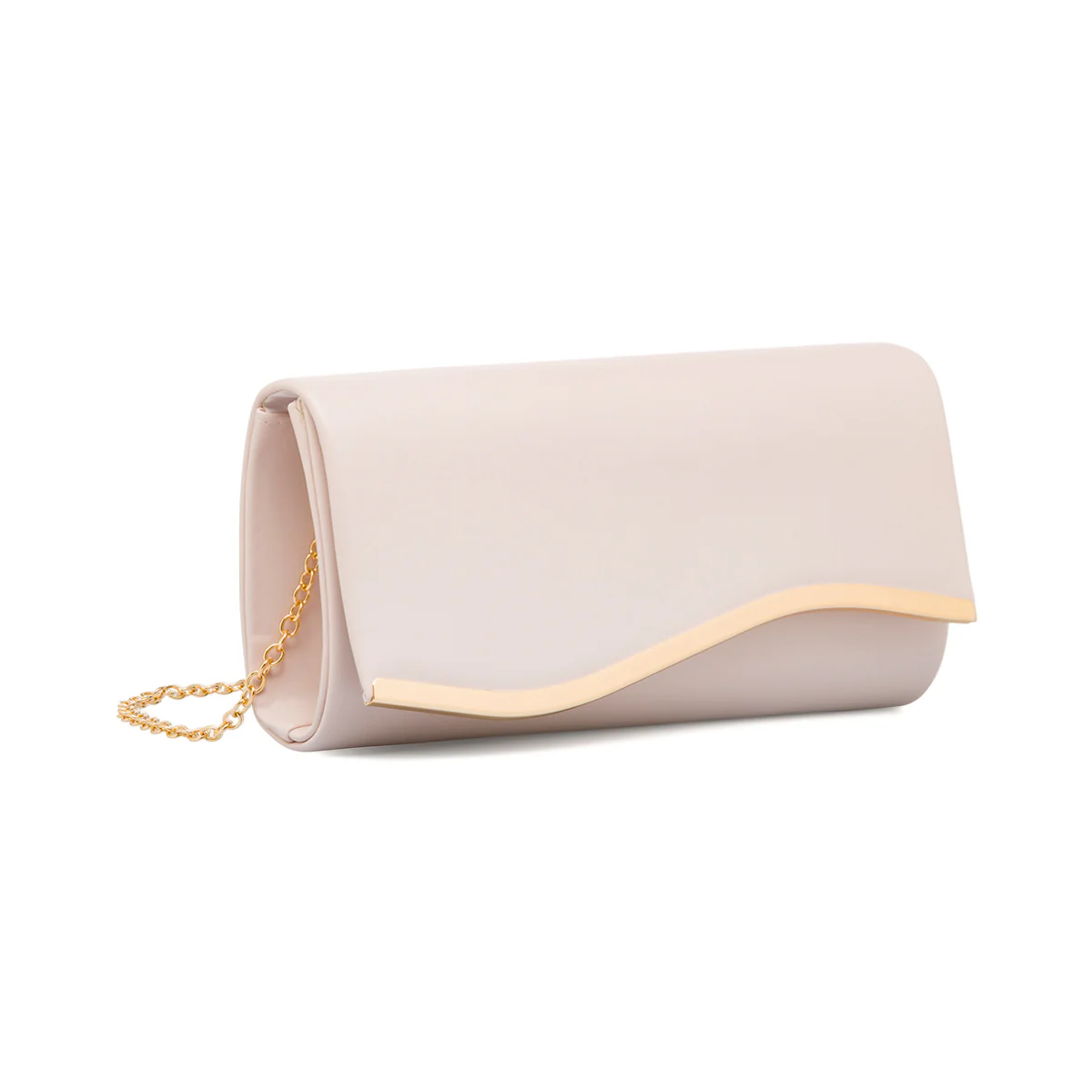 Clutch rigida Rosa da donna con inserto in metallo frontale Lora Ferres