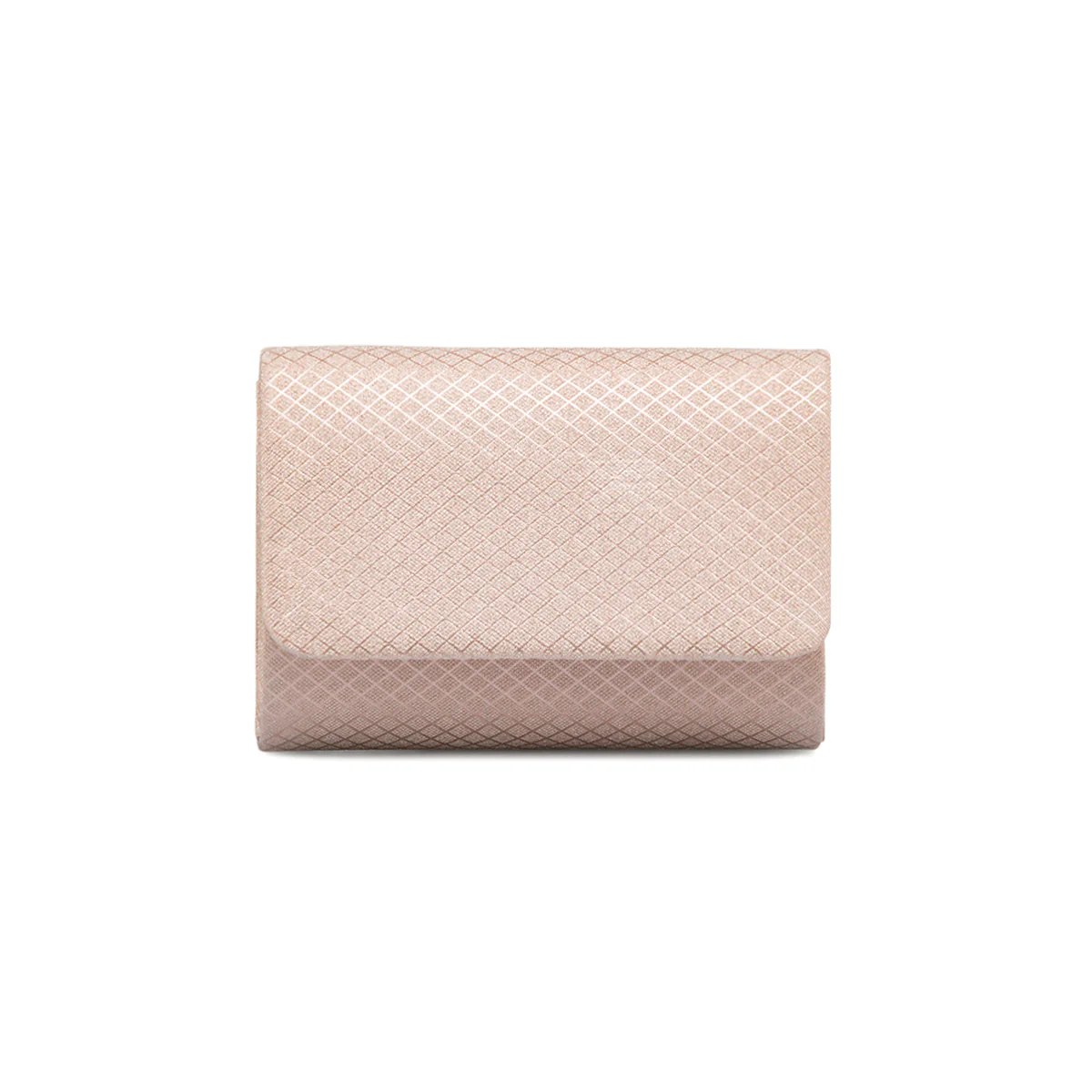 Clutch rigida Rosa da Donna con texture geometrica Lora Ferres - Image 2