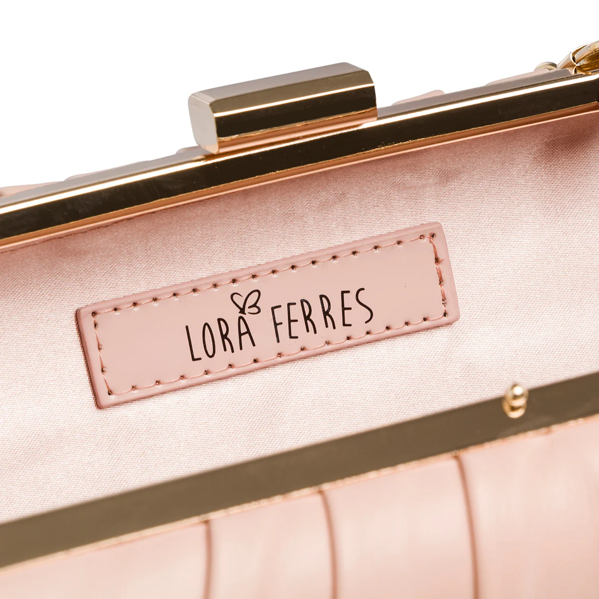 Clutch rosa effetto arricciato da donna Lora Ferres - Image 3