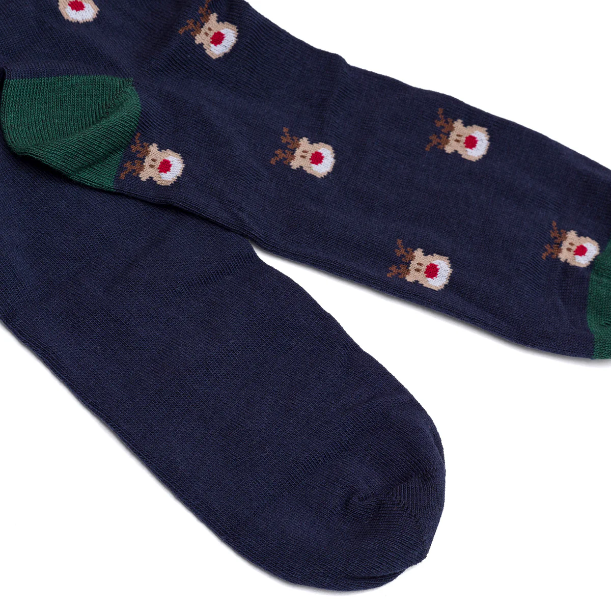 Confezione da 2 paia di calzini natalizi blu da uomo con ricamo Renna di Natale - Image 7