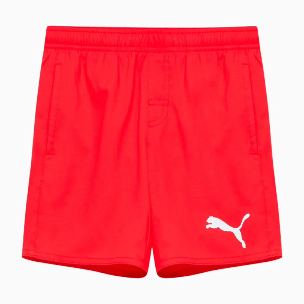 Costume da bagno da ragazzo rosso con logo Puma