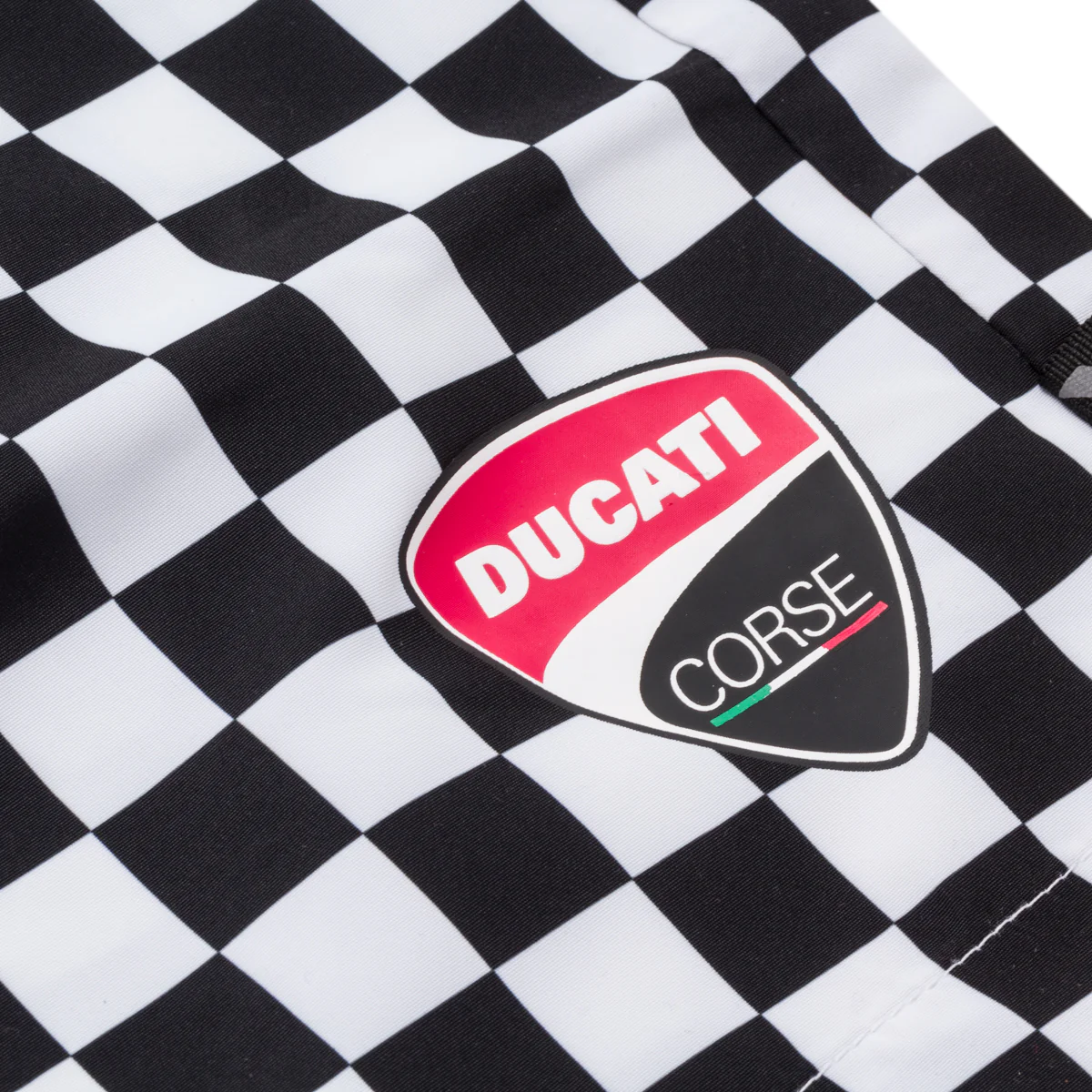 Costume da bagno da uomo bianco e nero a scacchi Ducati Corse - Image 3