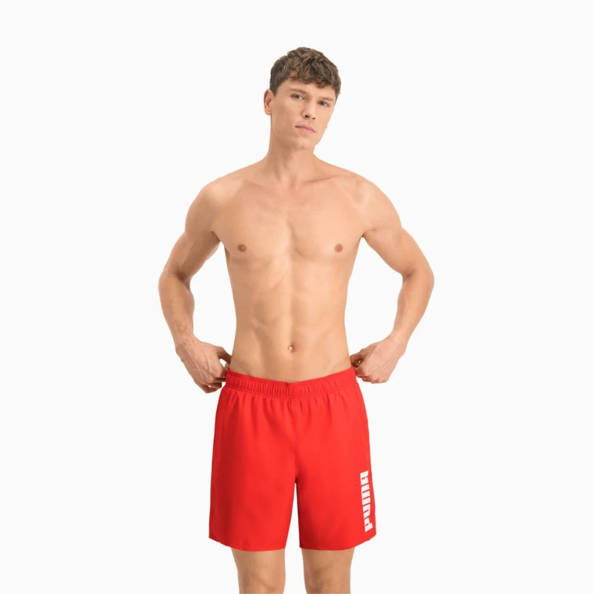 Costume da bagno rosso da uomo Puma Swim Mid