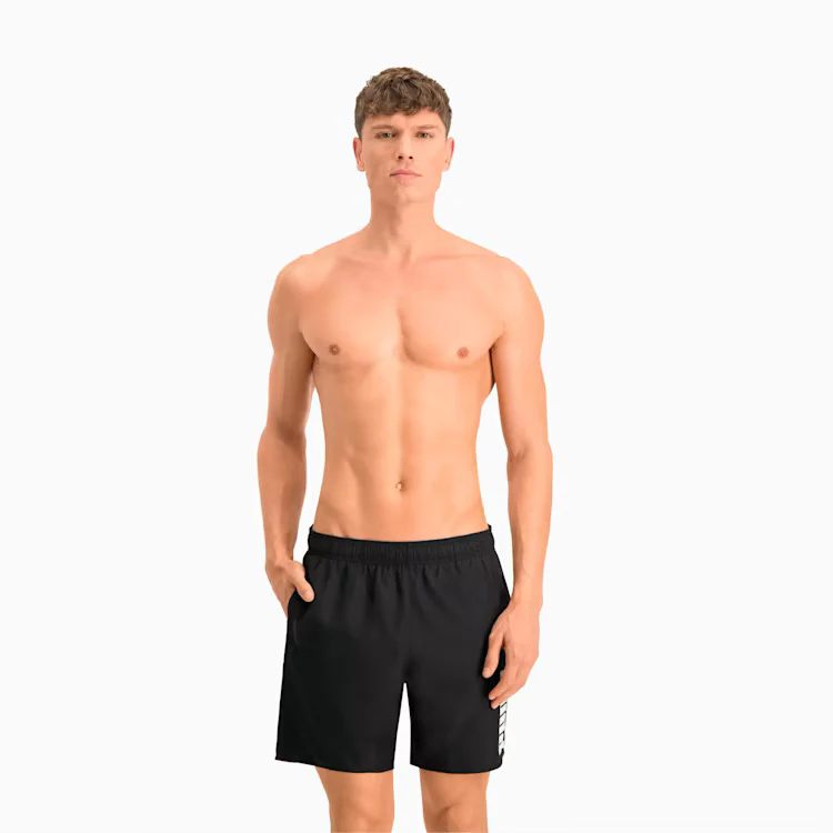 Costume da bagno uomo nero con logo a contrasto Puma - Image 2