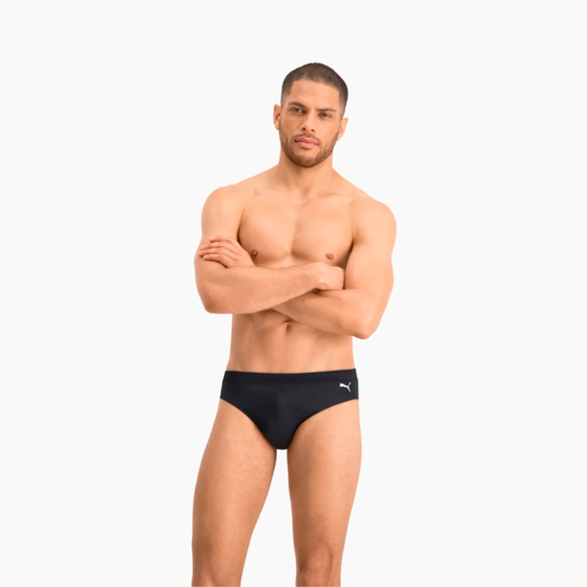 Costume da bagno uomo nero con logo Puma