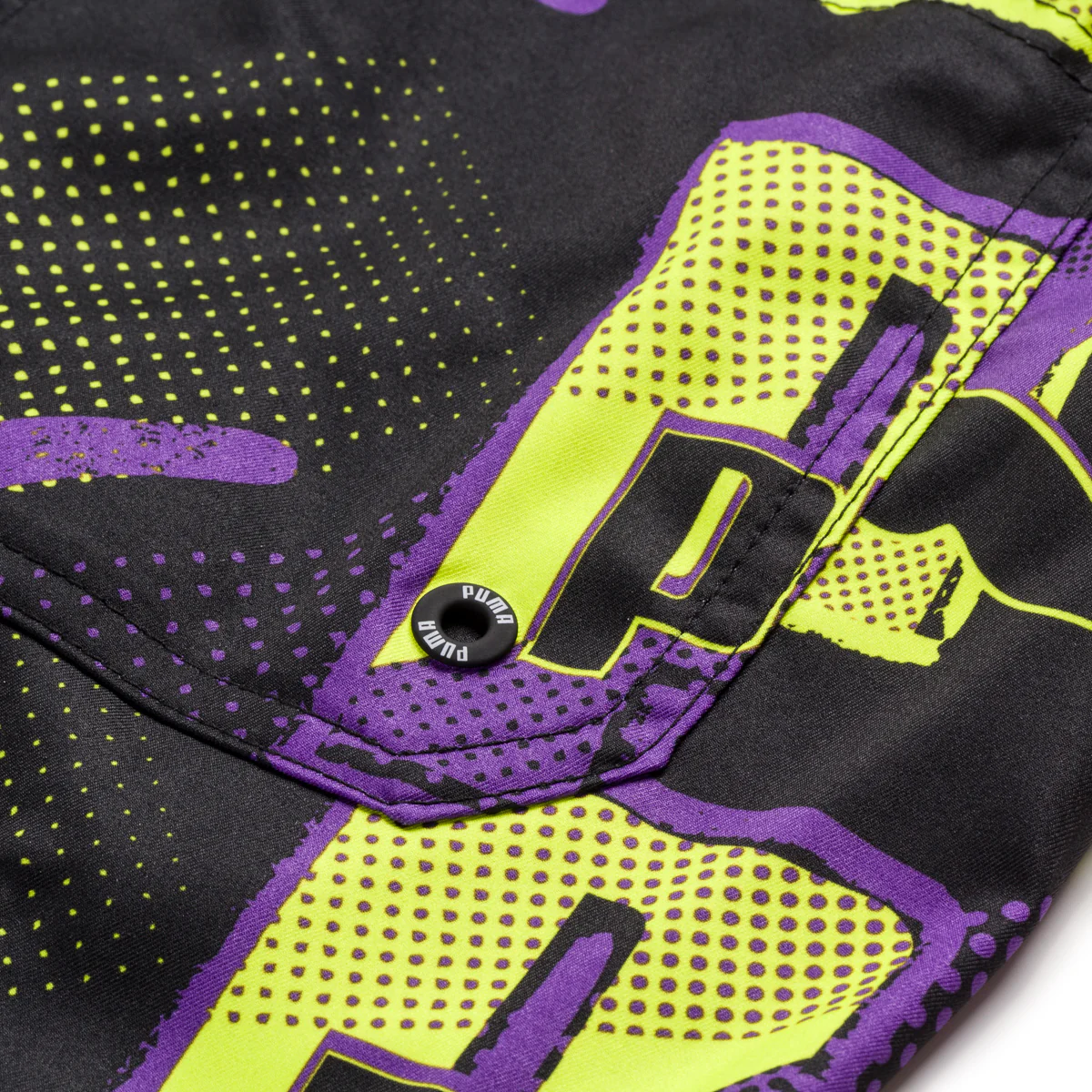 Costume da bagno uomo viola giallo fluo e nero Puma - Image 3