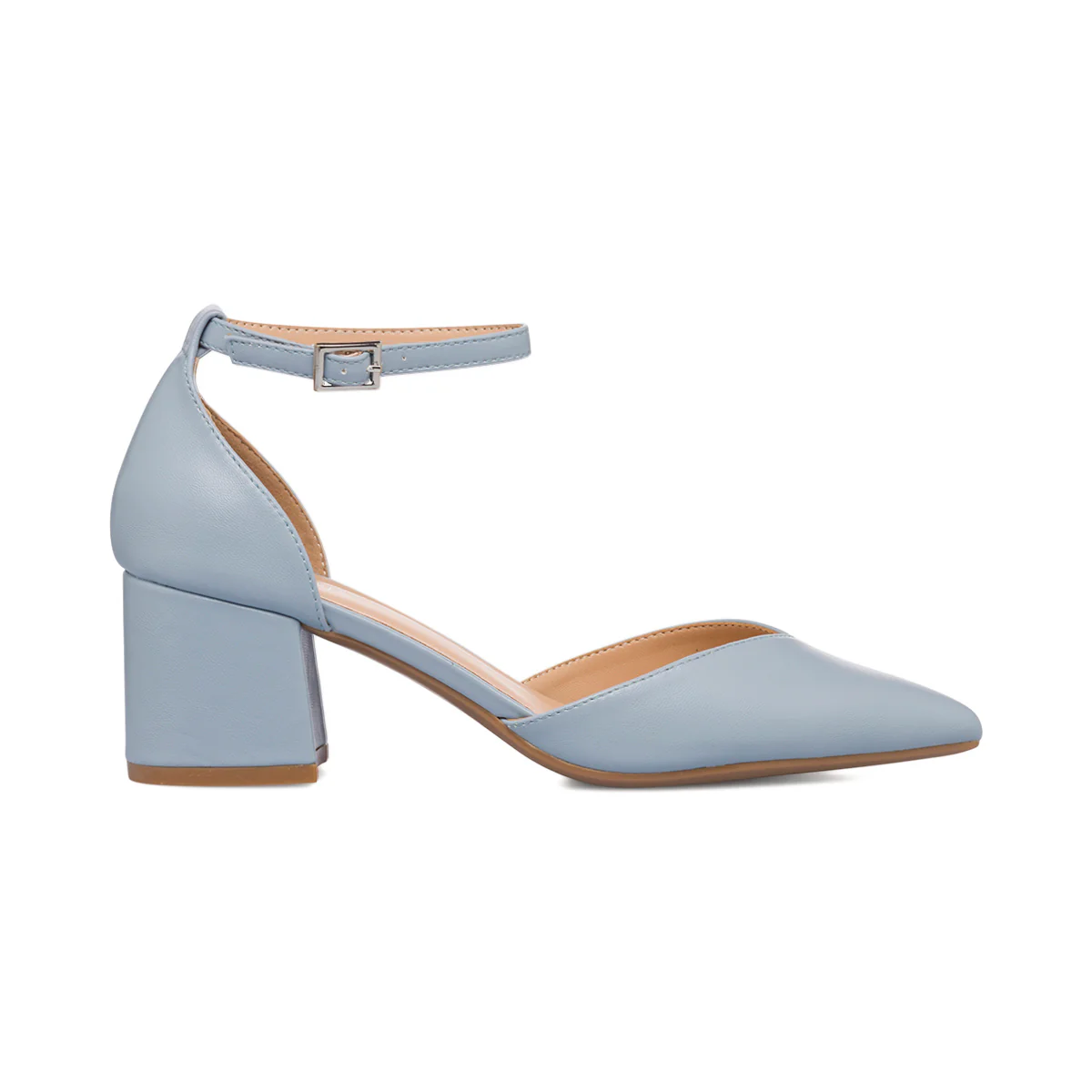 Décolleté azzurre con tacco a blocco 6 cm Lora Ferres