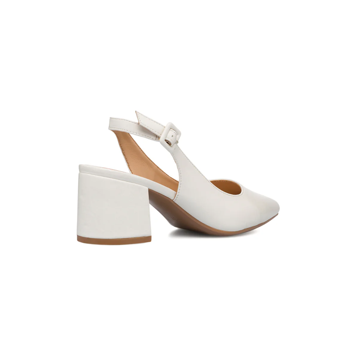 Décolleté slingback bianche con cinturino e tacco a blocco 6 cm Lora Ferres - Image 3