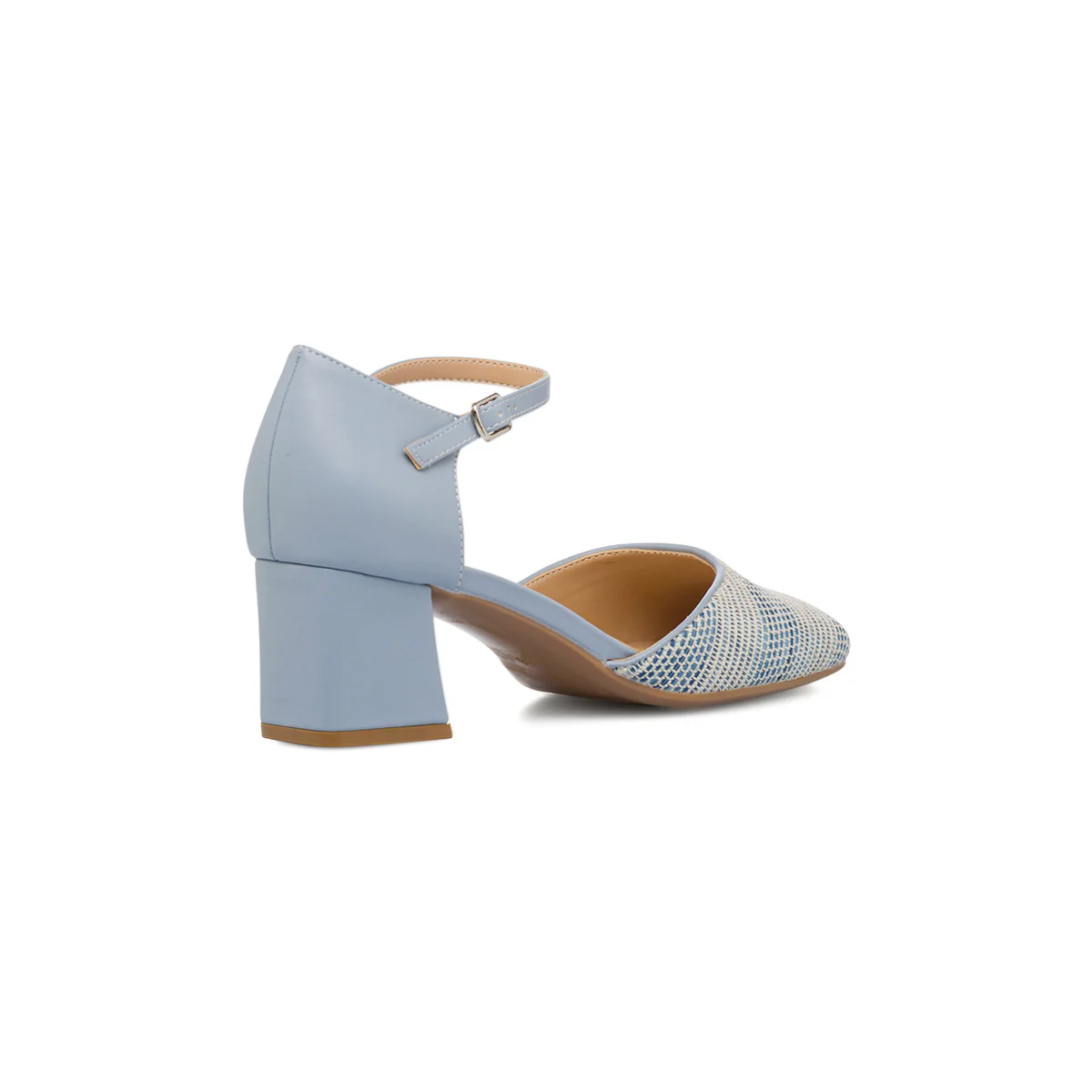 Décolleté azzurre da Donna con dettaglio effetto rafia e tacco blocco 5,5 cm Swish Jeans - Image 4