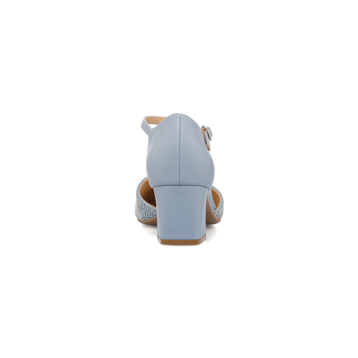 Décolleté azzurre da Donna con dettaglio effetto rafia e tacco blocco 5,5 cm Swish Jeans - Image 5