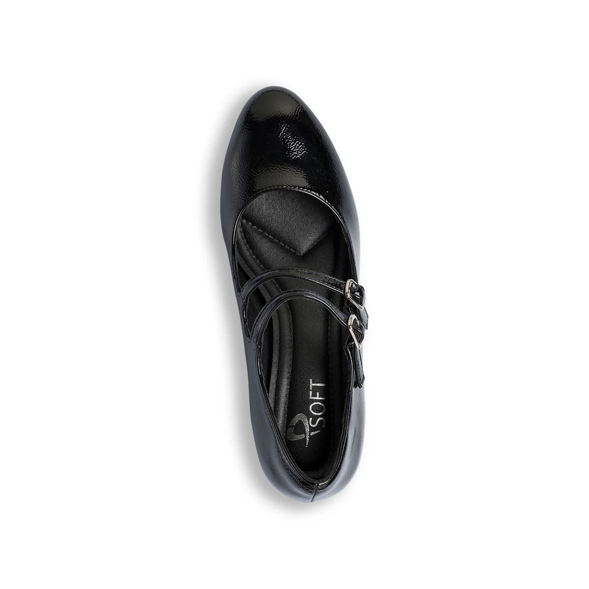 Décolleté Mary Jane bebé donna nere effetto vernice con tacco 5 cm P Soft - Image 8