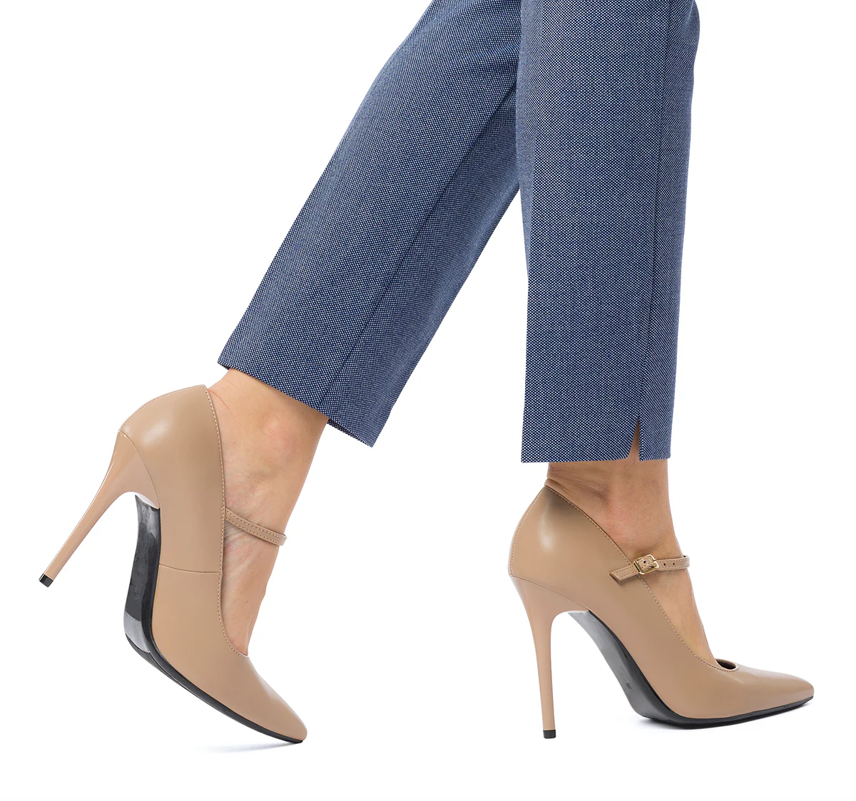 Décolleté beige con cinturino e tacco a spillo 10 cm Lora Ferres - Image 2