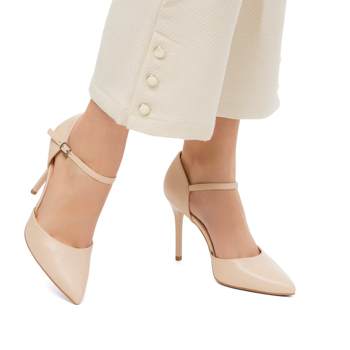 Décolleté beige con tacco a stiletto 9 cm Lora Ferres