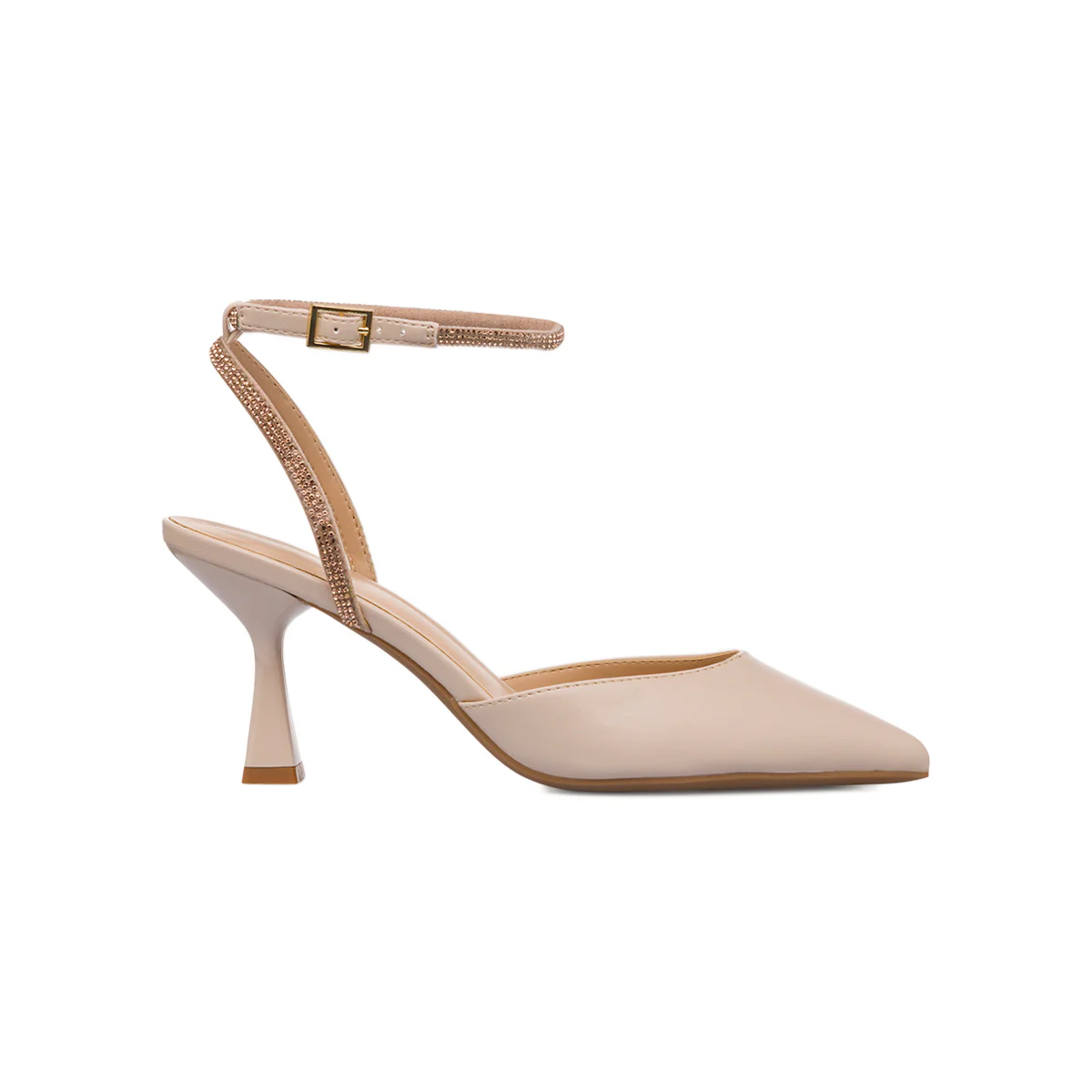 Décolleté gioiello beige da Donna con strass e con tacco a rocchetto 7,5 cm Lora Ferres