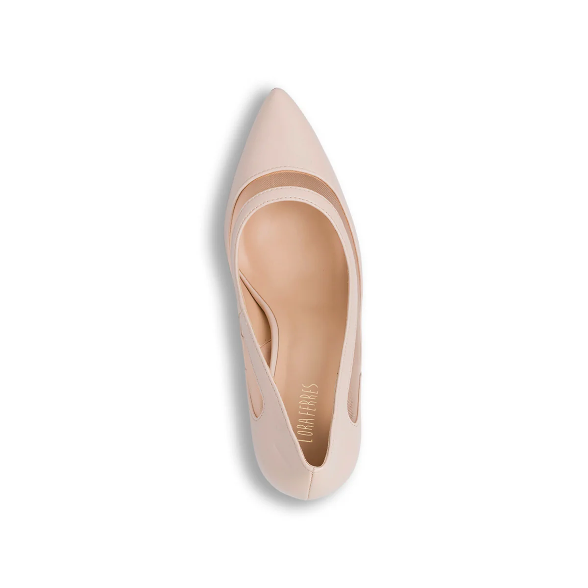 Décolleté beige da Donna con tacco a stiletto 9 cm e inserti in rete Lora Ferres - Image 6