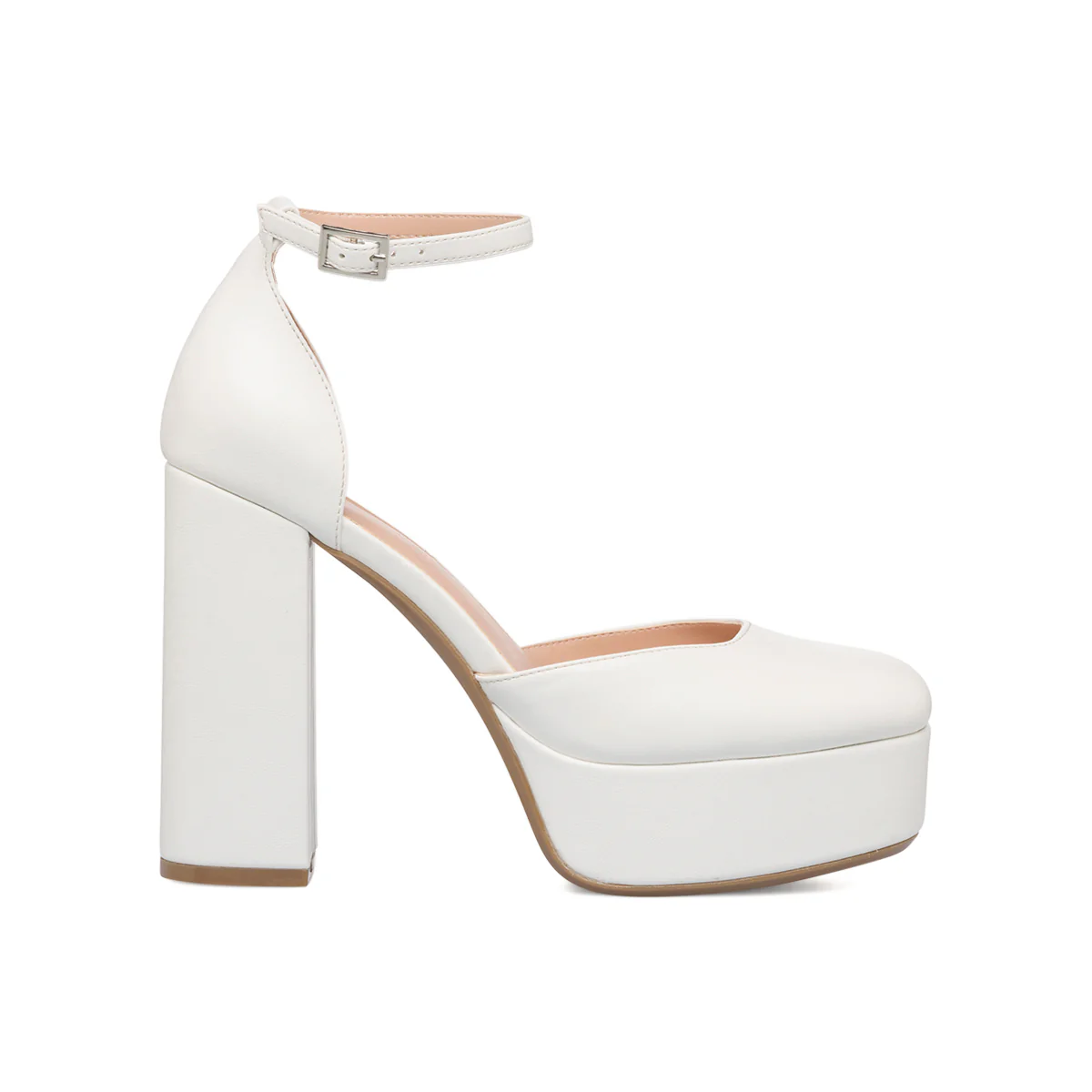 Décolleté bianche con plateau e cinturino Swish Jeans