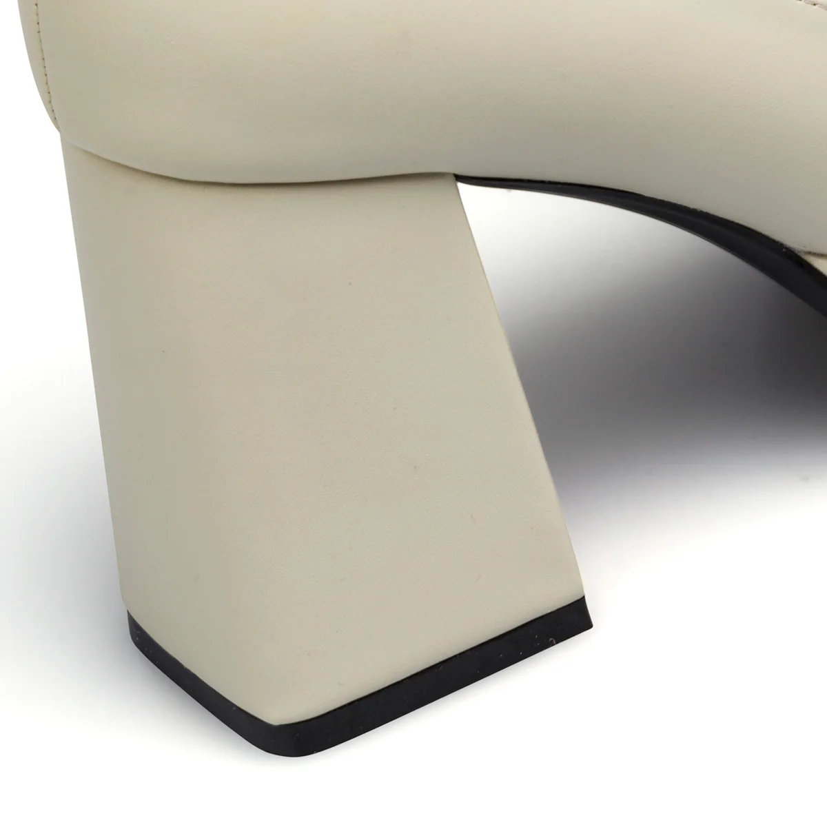 Décolleté bianche con punta squadrata e tacco a blocco 9 cm Swish Jeans - Image 17
