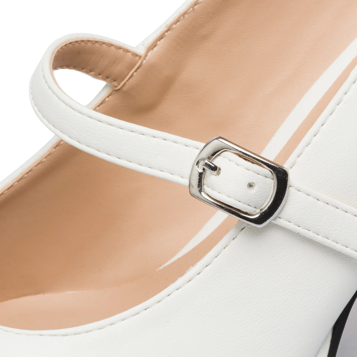 Décolleté bianche con tacco quadrato 8 cm Lora Ferres - Image 6