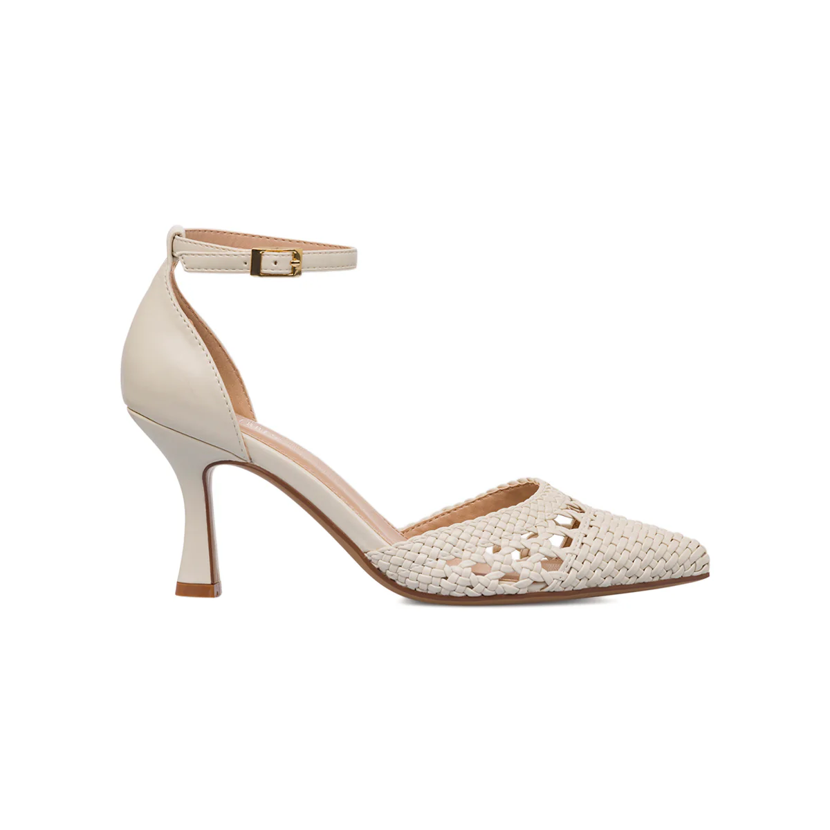 Décolleté bianche da Donna con cinturino alla caviglia e intrecci 7 cm Lora Ferres - Image 4
